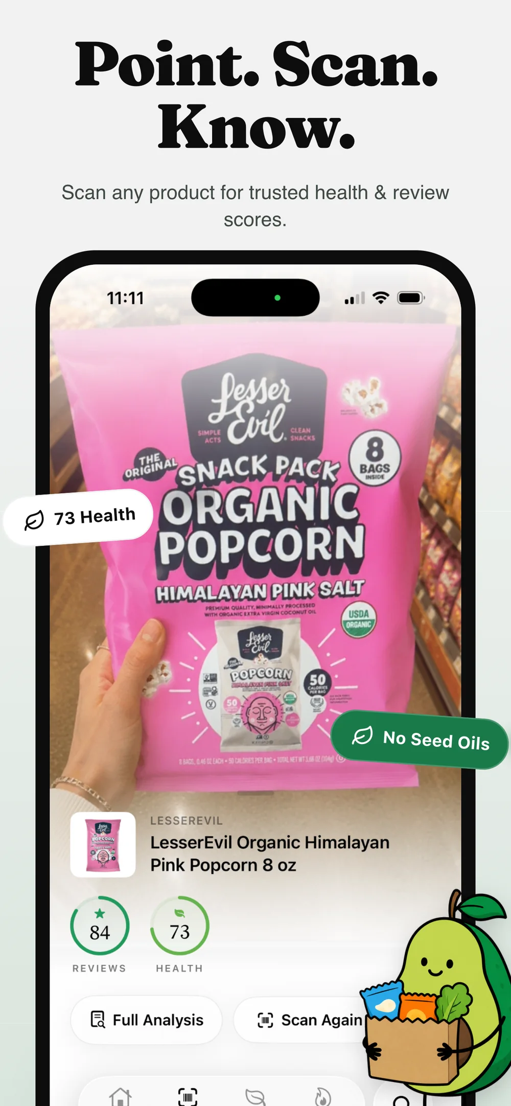 Reviews barcode scanning screen