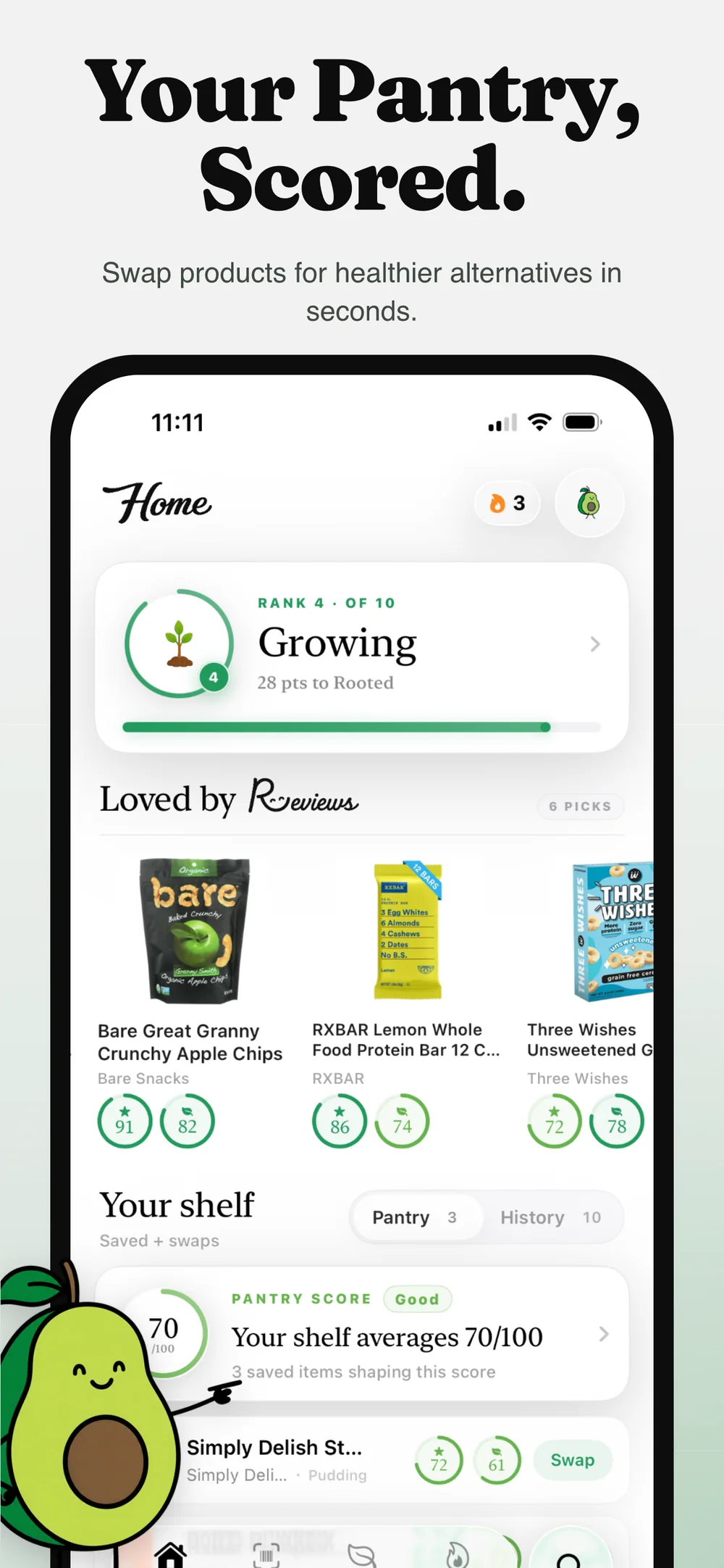Reviews home and scan history