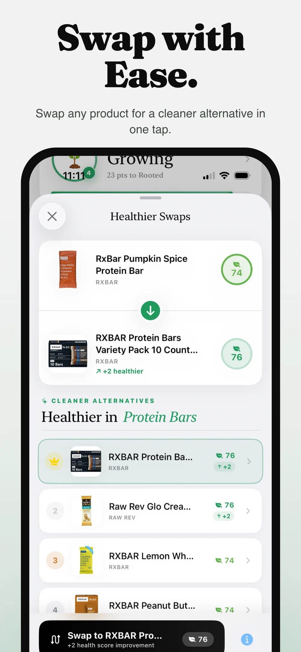Reviews ingredient-aware product swaps